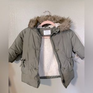 Gently Worn - Army Green Zara Kids Coat - Size 2-3Y